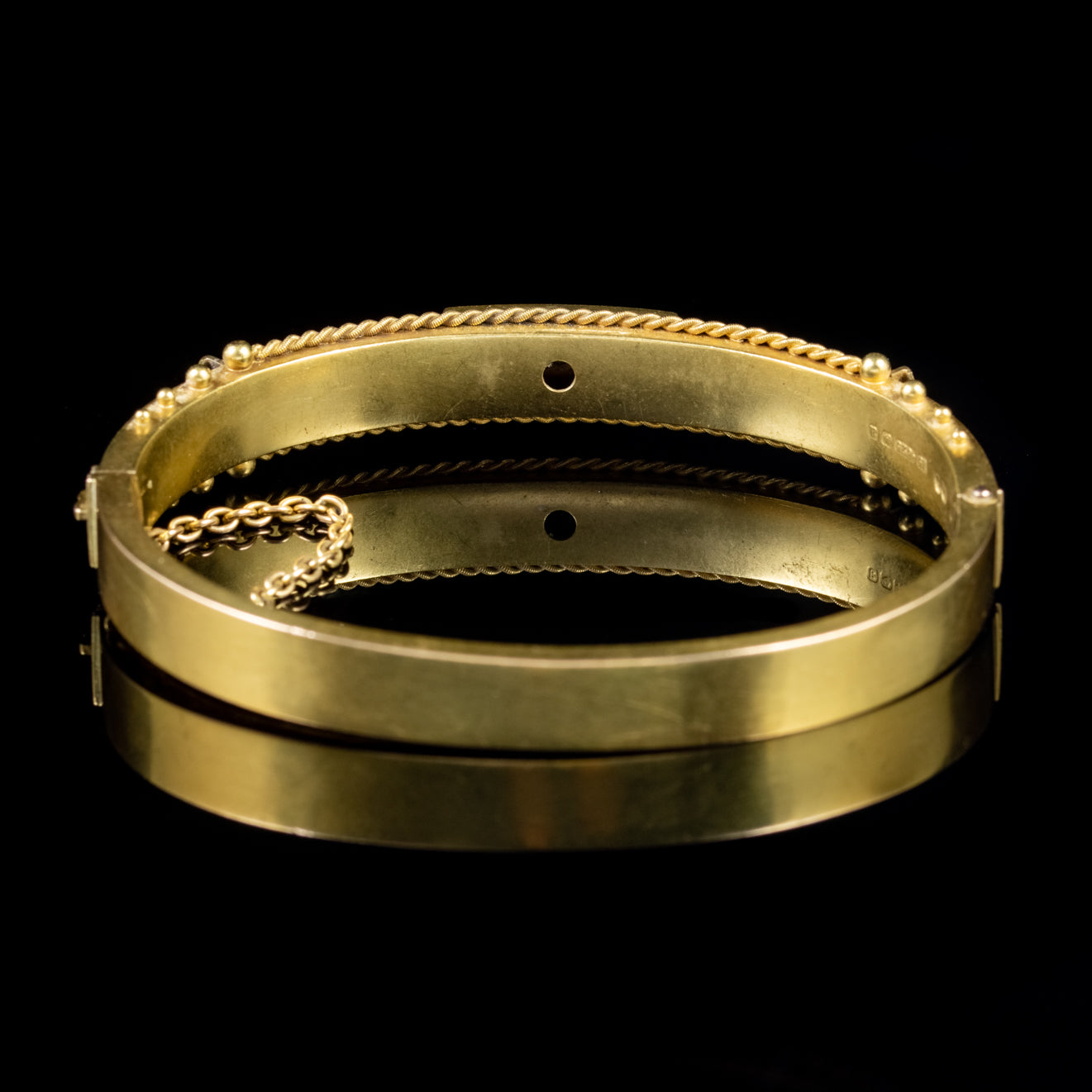 Antique Victorian Diamond Pearl Bangle 15Ct Gold Dated 1900