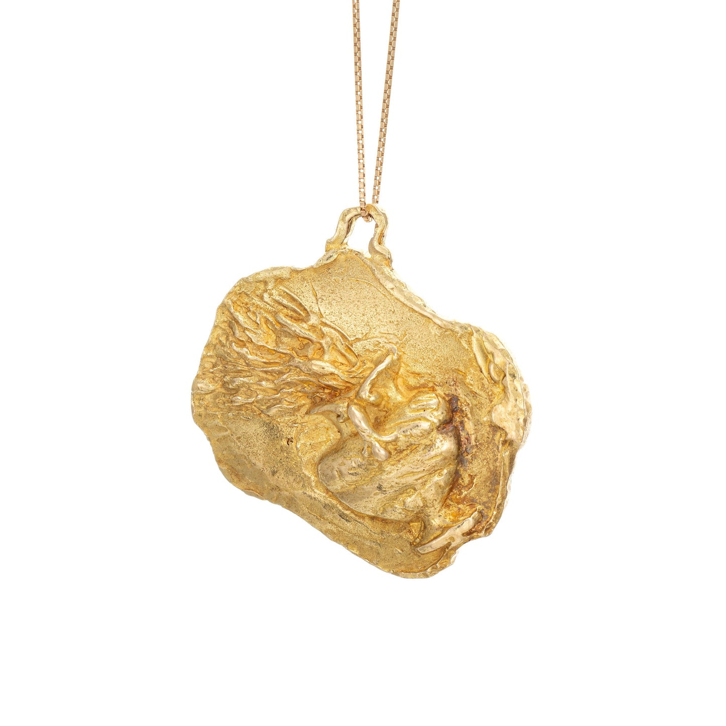 Arcesi Urn Medallion Pendant Necklace 18k Yellow Gold Fine Estate Jewelry