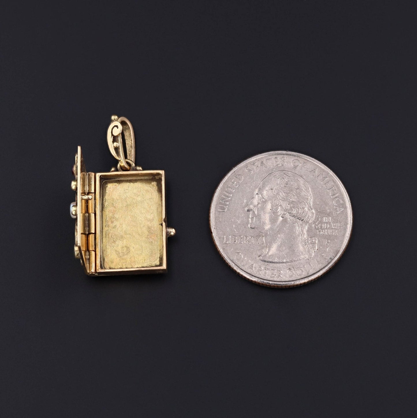 Antique Book Locket of 14k Gold