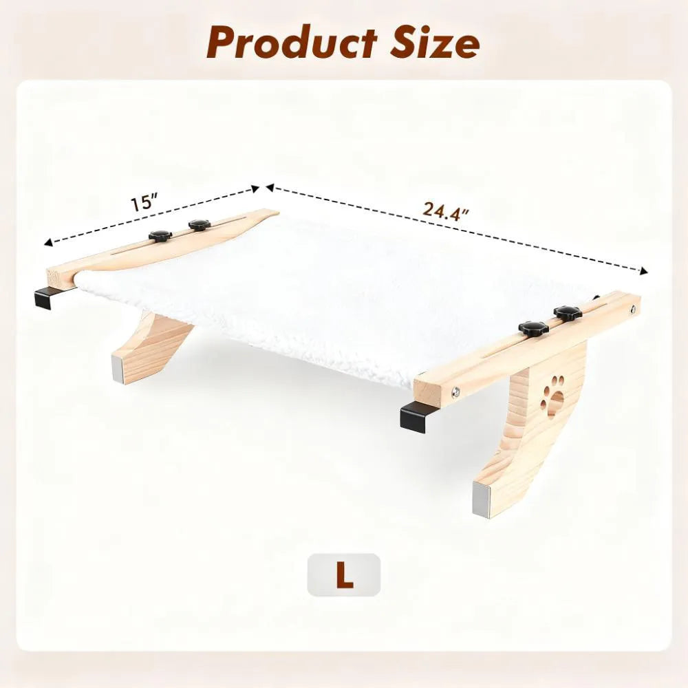 Solid Wood Cat Hammock | Window-Mounted Bed